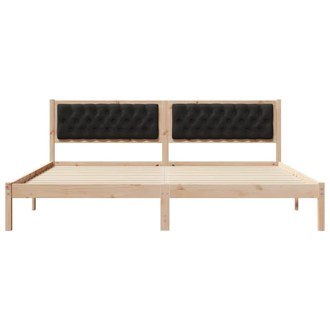 vidaXL Bed Frame with Headboard Black 200 x 200 cm Fabric