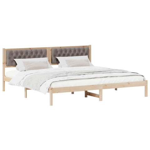 vidaXL Bed Frame with Headboard Taupe 200 x 200 cm Fabric