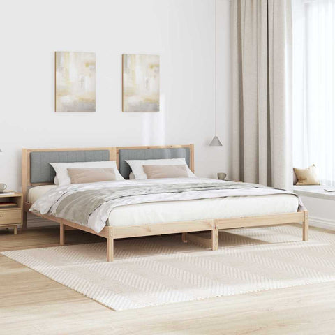vidaXL Bed Frame Light Grey 200 x 200 cm Solid Pine Wood