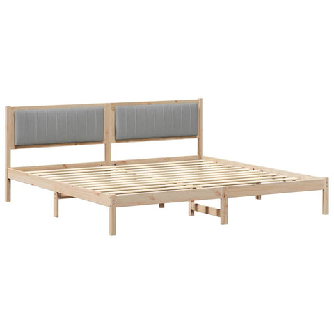vidaXL Bed Frame Light Grey 200 x 200 cm Solid Pine Wood