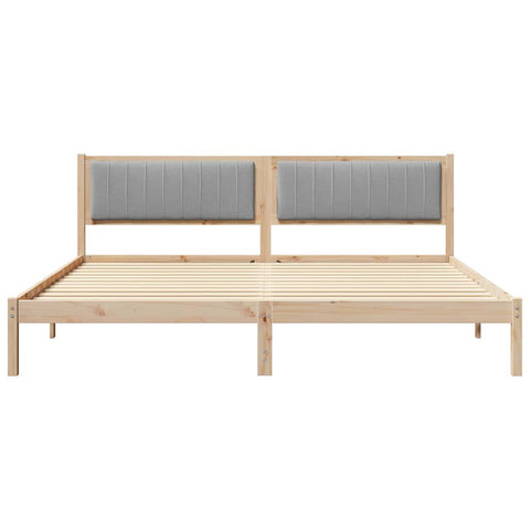 vidaXL Bed Frame Light Grey 200 x 200 cm Solid Pine Wood