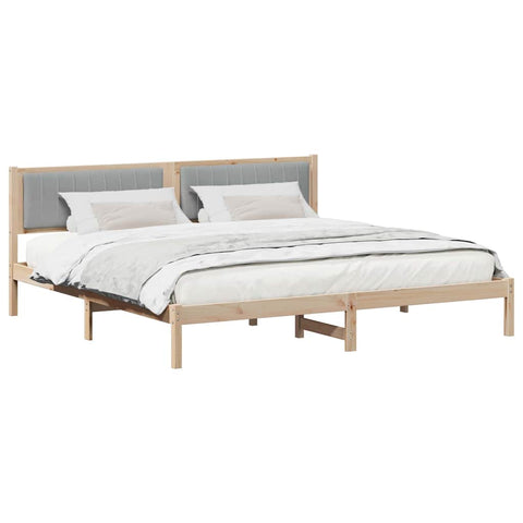 vidaXL Bed Frame Light Grey 200 x 200 cm Solid Pine Wood