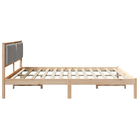 vidaXL Bed Frame Light Grey 200 x 200 cm Solid Pine Wood