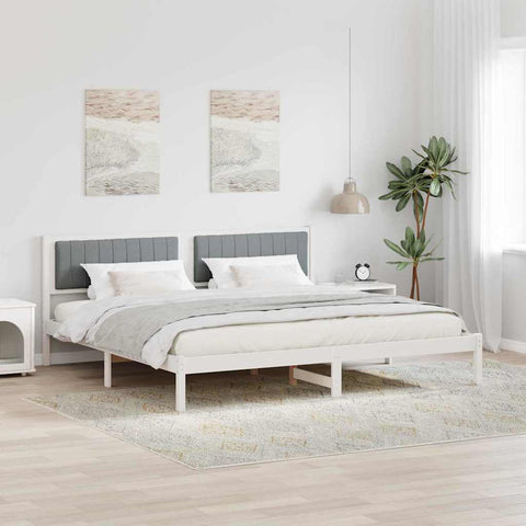vidaXL Bed Frame Light Grey 200 x 200 cm Solid Pine Wood