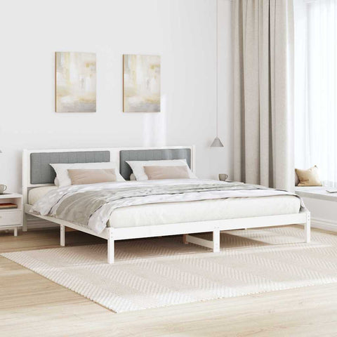 vidaXL Bed Frame Light Grey 200 x 200 cm Solid Pine Wood