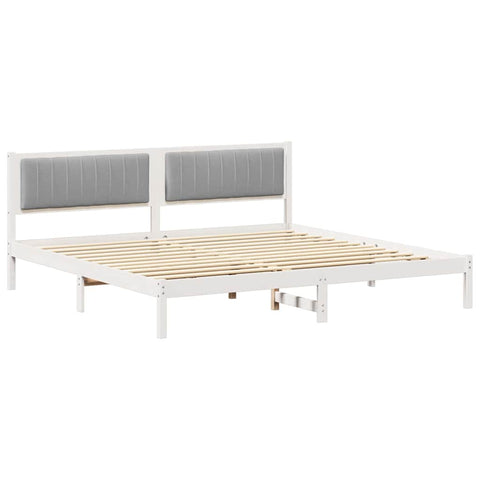vidaXL Bed Frame Light Grey 200 x 200 cm Solid Pine Wood