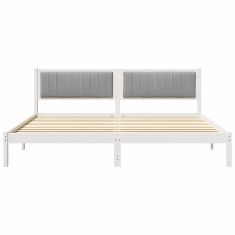 vidaXL Bed Frame Light Grey 200 x 200 cm Solid Pine Wood