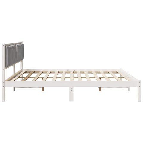 vidaXL Bed Frame Light Grey 200 x 200 cm Solid Pine Wood