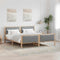 vidaXL Bed Frame with Headboard Light Grey 200 x 200 cm Fabric