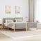 vidaXL Bed Frame with Headboard Light Grey 200 x 200 cm Fabric