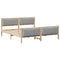 vidaXL Bed Frame with Headboard Light Grey 200 x 200 cm Fabric