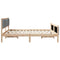 vidaXL Bed Frame with Headboard Light Grey 200 x 200 cm Fabric