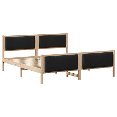 vidaXL Bed Frame with Headboard Black 200 x 200 cm Fabric
