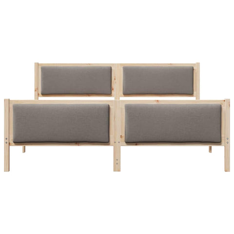 vidaXL Bed Frame with Headboard Taupe 200 x 200 cm Fabric