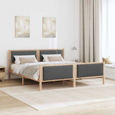 vidaXL Bed Frame with Headboard Dark Grey 180 x 200 cm Fabric
