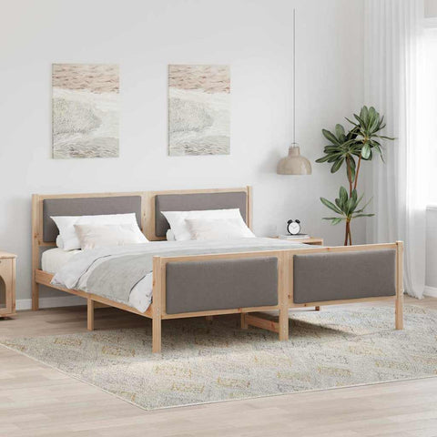 vidaXL Bed Frame with Headboard Taupe 180 x 200 cm Fabric