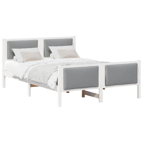 vidaXL Bed Frame with Headboard Light Grey 160 x 200 cm Fabric