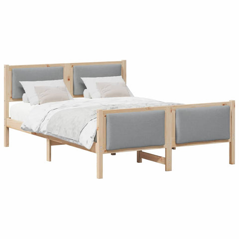 vidaXL Bed Frame with Headboard Light Grey 150 x 200 cm Fabric