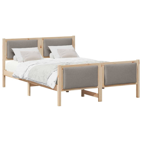 vidaXL Bed Frame with Headboard Taupe 140 x 200 cm Fabric