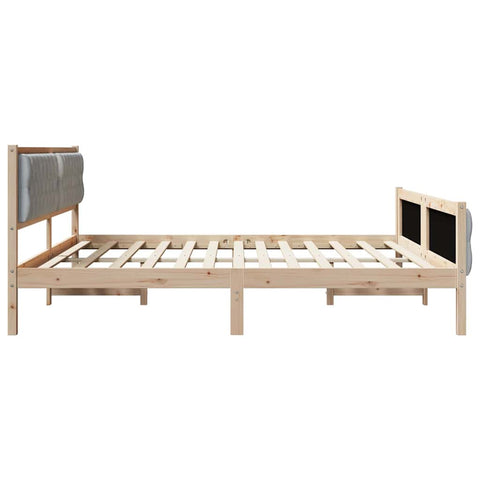 vidaXL Bed Frame Light Grey 200 x 200 cm Solid Pine Wood