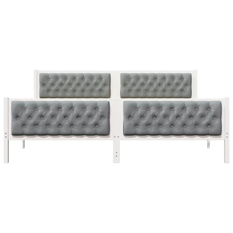 vidaXL Bed Frame Light Grey 200 x 200 cm Solid Pine Wood