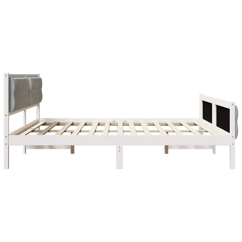 vidaXL Bed Frame Light Grey 200 x 200 cm Solid Pine Wood
