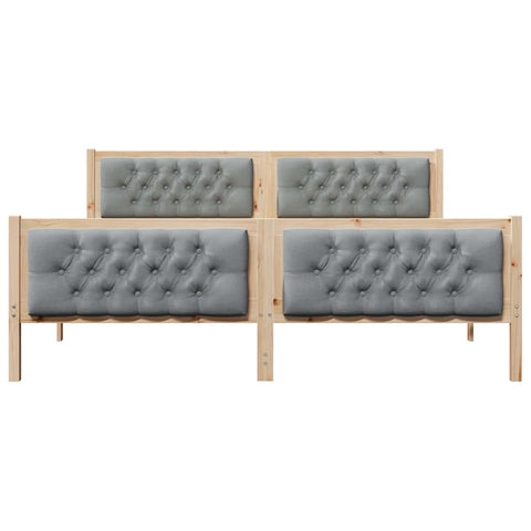 vidaXL Bed Frame Light Grey 180 x 200 cm Solid Pine Wood
