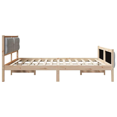 vidaXL Bed Frame Light Grey 180 x 200 cm Solid Pine Wood