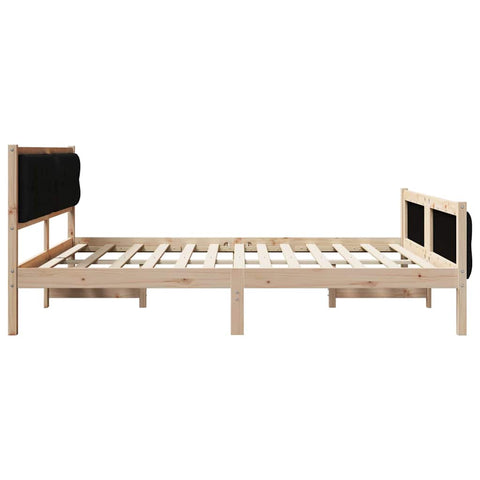 vidaXL Bed Frame with Headboard Black 180 x 200 cm Solid Pine Wood