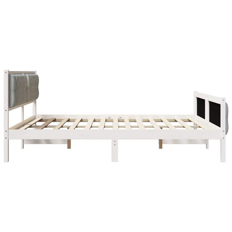 vidaXL Bed Frame Light Grey 180 x 200 cm Solid Pine Wood