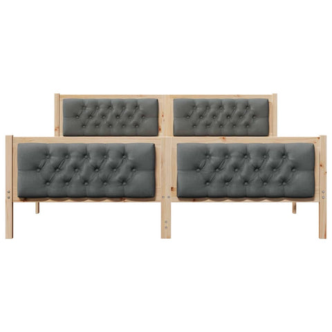 vidaXL Bed Frame with Headboard Dark Grey 160 x 200 cm Solid Pine Wood