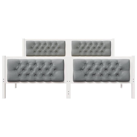 vidaXL Bed Frame Light Grey 160 x 200 cm Solid Pine Wood