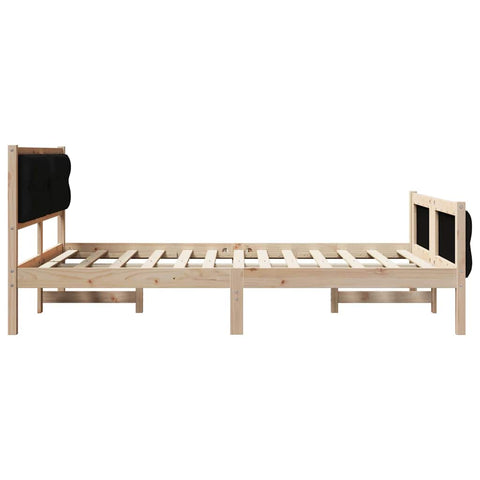 vidaXL Bed Frame with Headboard Black 150 x 200 cm Solid Pine Wood