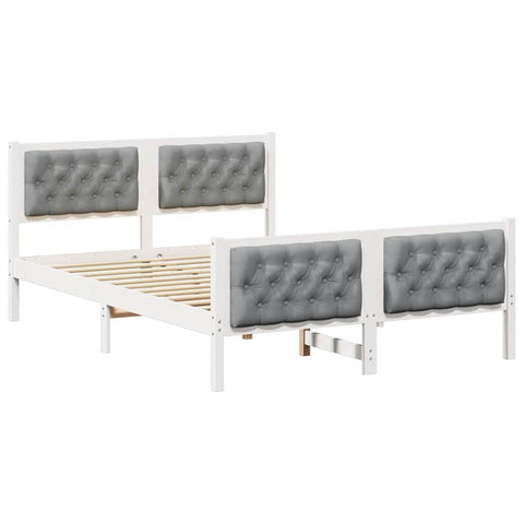 vidaXL Bed Frame Light Grey 150 x 200 cm Solid Pine Wood