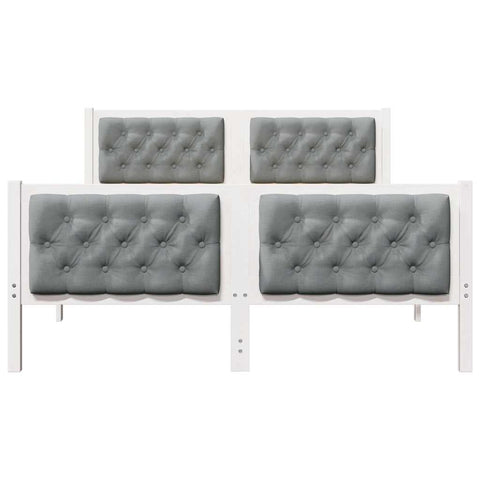 vidaXL Bed Frame Light Grey 150 x 200 cm Solid Pine Wood