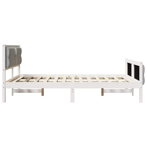 vidaXL Bed Frame Light Grey 150 x 200 cm Solid Pine Wood