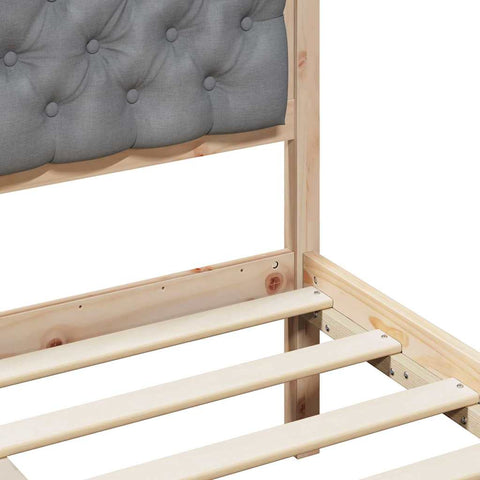 vidaXL Bed Frame Light Grey 140 x 200 cm Solid Pine Wood