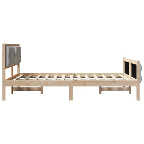 vidaXL Bed Frame Light Grey 140 x 200 cm Solid Pine Wood