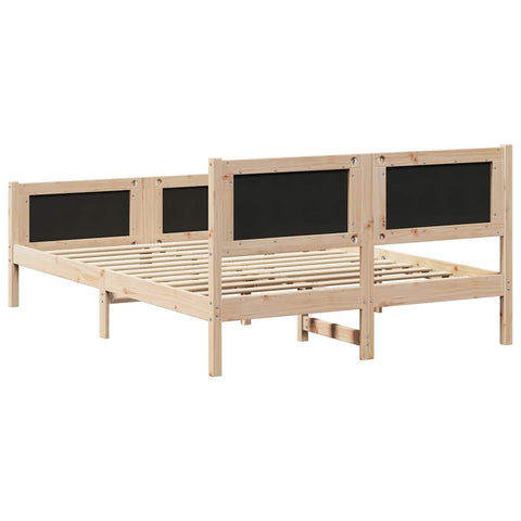 vidaXL Bed Frame with Headboard Dark Grey 140 x 190 cm Solid Pine Wood