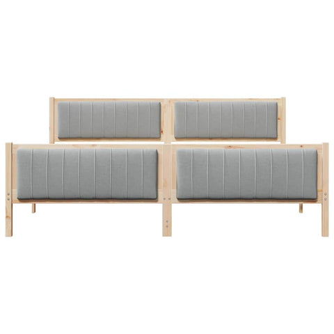vidaXL Bed frame Brown and light grey 200 x 200 cm Solid pine wood