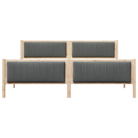 vidaXL Bed frame Brown and dark grey 200 x 200 cm Solid pine wood
