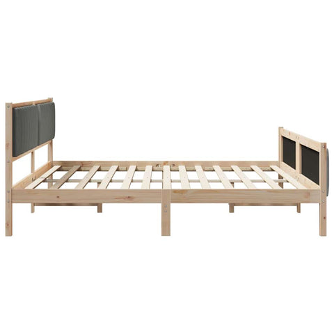 vidaXL Bed frame Brown and dark grey 200 x 200 cm Solid pine wood