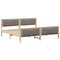 vidaXL Bed frame Brown and taupe 200 x 200 cm Solid pine wood
