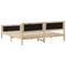 vidaXL Bed frame Brown and taupe 200 x 200 cm Solid pine wood