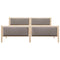 vidaXL Bed frame Brown and taupe 200 x 200 cm Solid pine wood