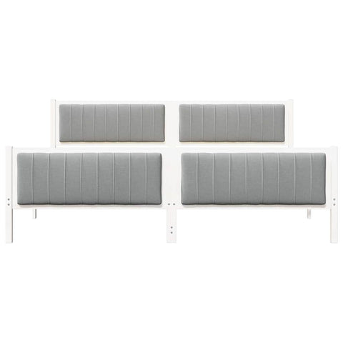 vidaXL Bed frame White and light grey 200 x 200 cm Solid pine wood