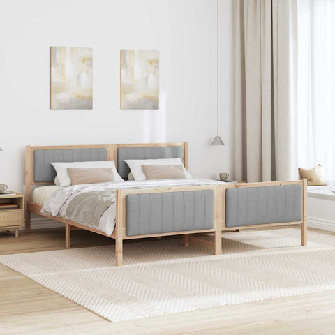 vidaXL Bed frame Brown and light grey 180 x 200 cm Solid pine wood