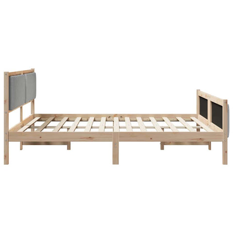 vidaXL Bed frame Brown and light grey 180 x 200 cm Solid pine wood