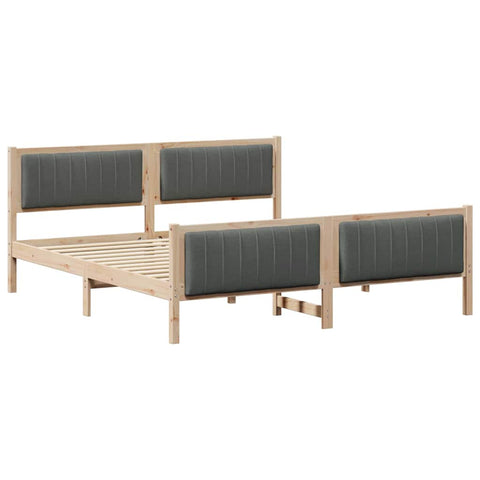 vidaXL Bed frame Brown and dark grey 180 x 200 cm Solid pine wood