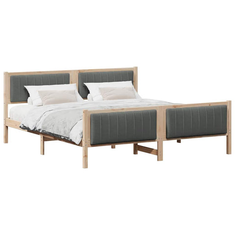 vidaXL Bed frame Brown and dark grey 180 x 200 cm Solid pine wood